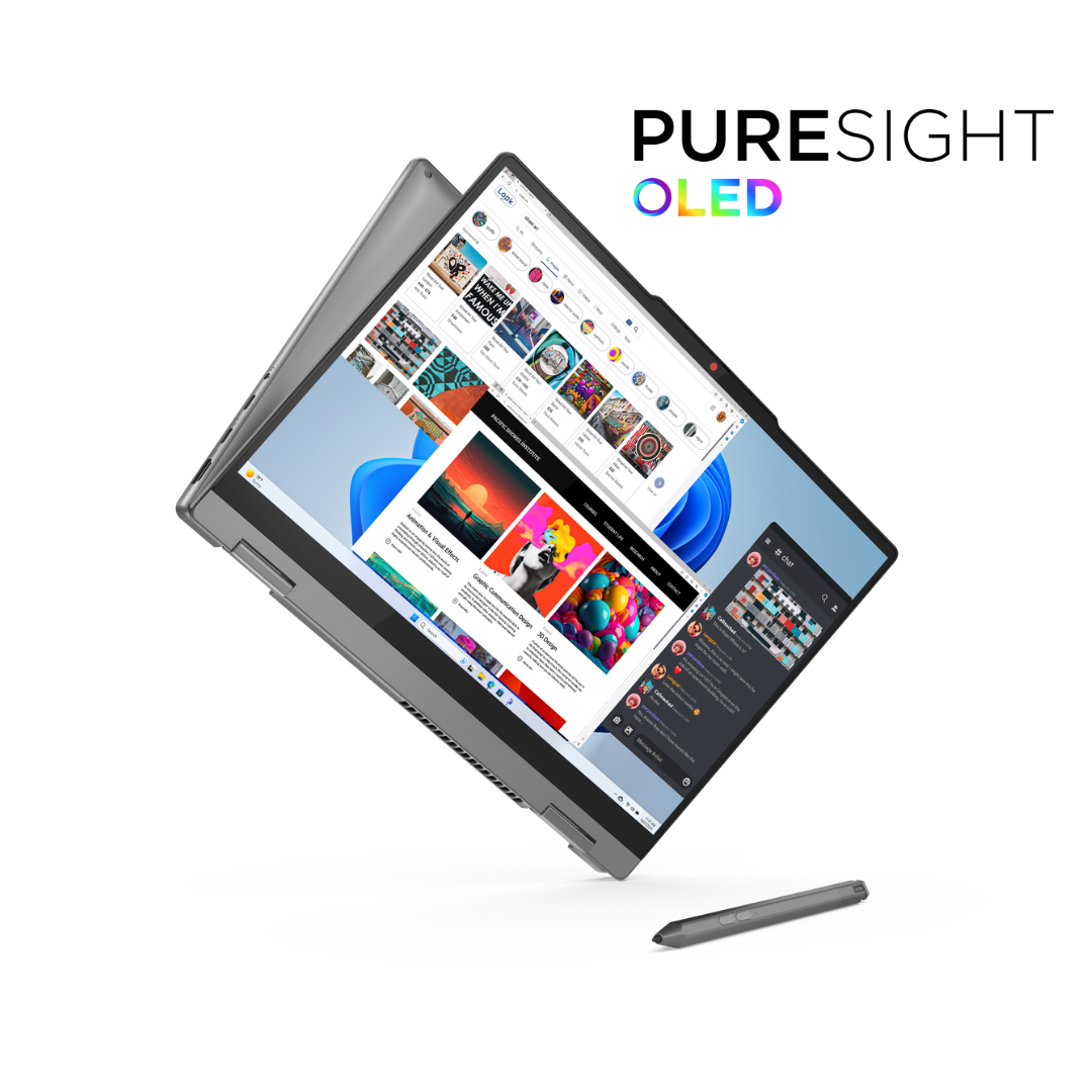 لينوفو ايديا باد 5 2 في 1 14IRH9 (41PS)، انتل كور i7-13620H، رام 16 جيجابايت، اس اس دي 512 جيجابايت، انتل® يو اتش دي جرافيكس، 14.0 بوصة WUXGA OLED تعمل باللمس، لونا جيري