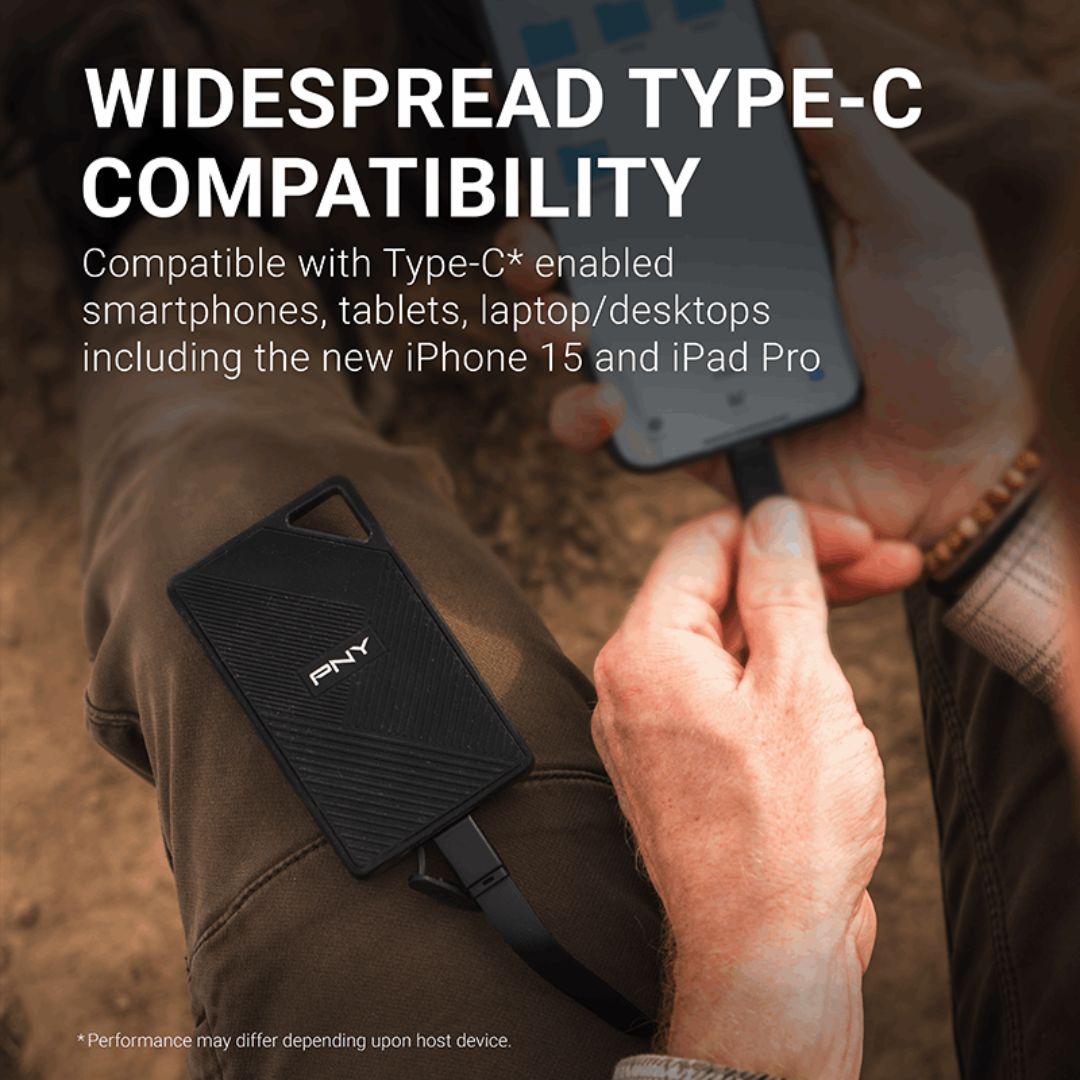 قرص SSD خارجي محمول من نوع PNY RP60 بسعة 2 تيرابايت من النوع C