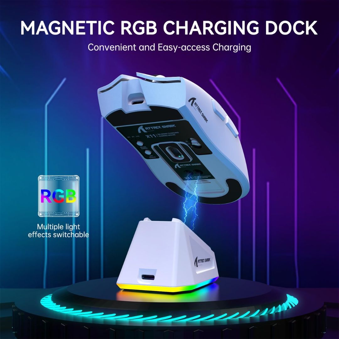 ATTACK SHARK X11 Wireless Gaming Mouse - White