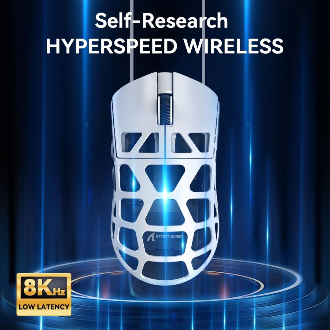 ATTACK SHARK R3 Magnesium Alloy Wireless Gaming Mouse 8K - White