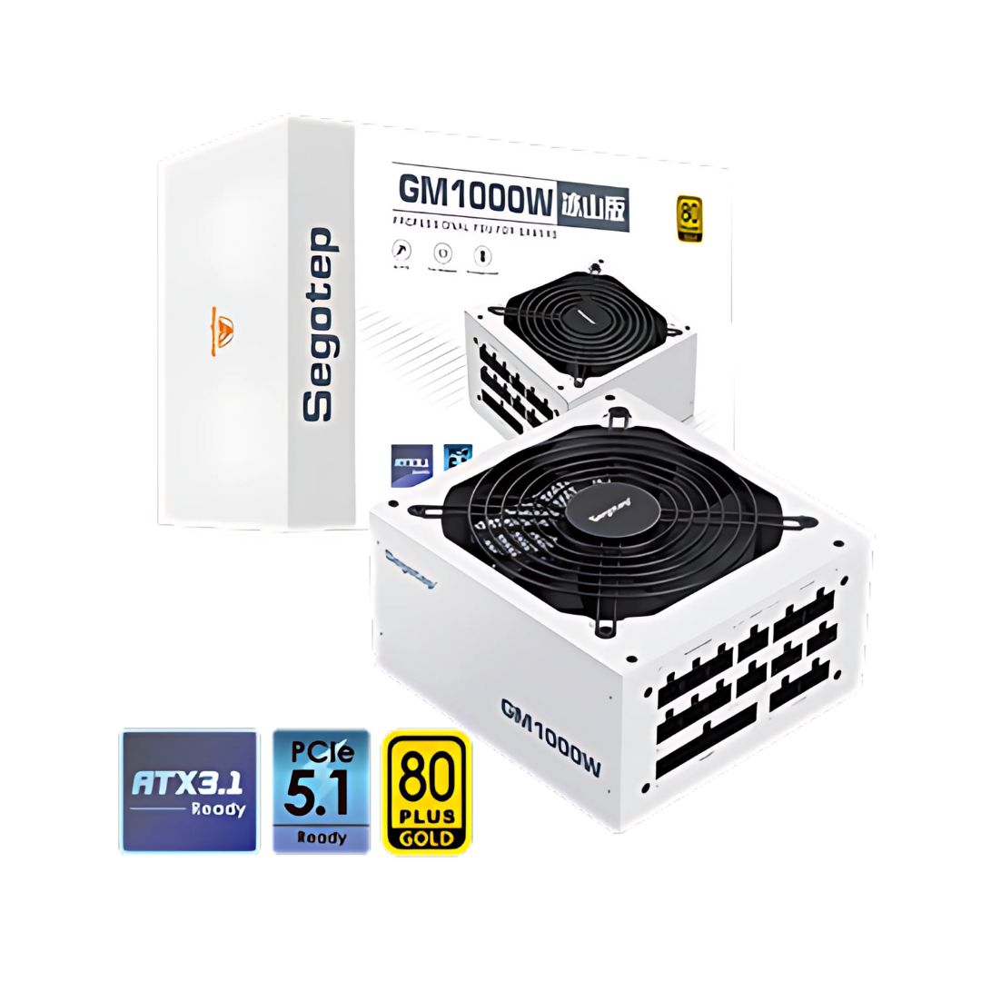 Segotep GM1000W 1000W Gold 80+ Full Modular, PCIe 5.1 & ATX 3.1 - أبيض