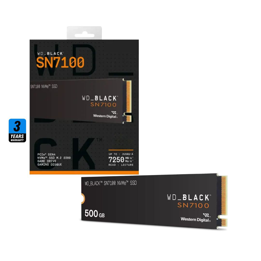 WD BLACK SN7100 سعة 500 جيجابايت، 6800 ميجابايت/ثانية M.2 NVME، PCIe 4.0
