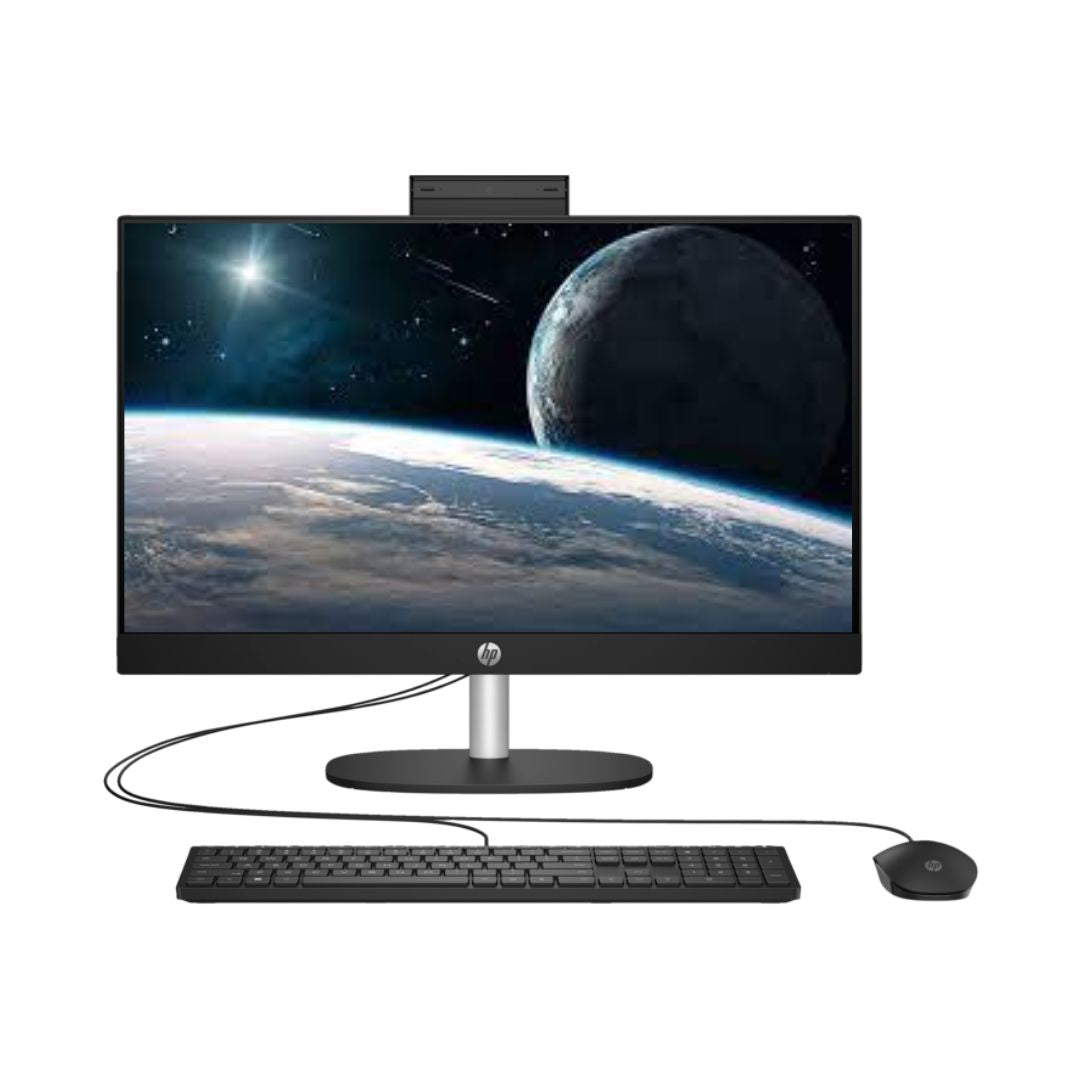 جهاز كمبيوتر الكل في واحد HP 24-cr0124nh، Intel Core i5-1335U، ذاكرة وصول عشوائي (RAM) سعة 8 جيجابايت، قرص SSD سعة 512 جيجابايت، معالج رسومات Intel Iris Xe، شاشة 24 بوصة FHD IPS، لون أسود جيت