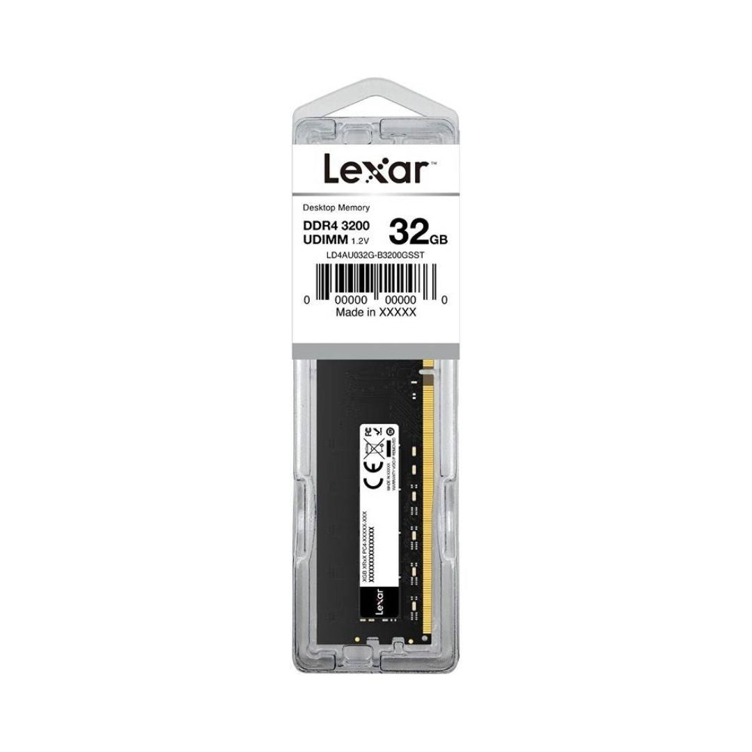 ذاكرة سطح مكتب Lexar 32GB (32x1) 3200 DDR4 - أسود