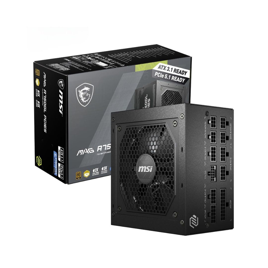 MSI MAG A750GL PCIE5 750W MSI MAG A750GL PCIE5 ATX 3.0 Gold Modular PSU \u2014 Computer Orbit