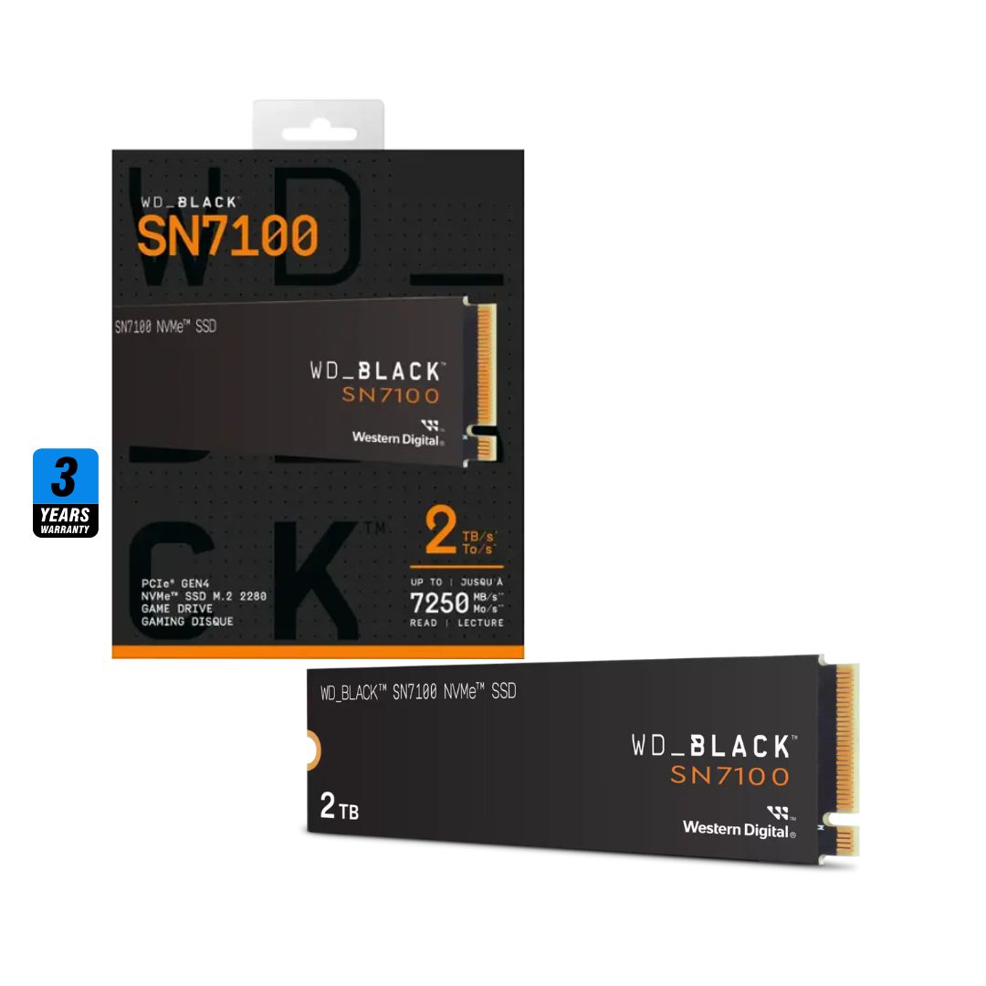 WD BLACK SN7100 سعة 2 تيرابايت، 7250 ميجابايت/ثانية M.2 NVME، PCIe 4.0