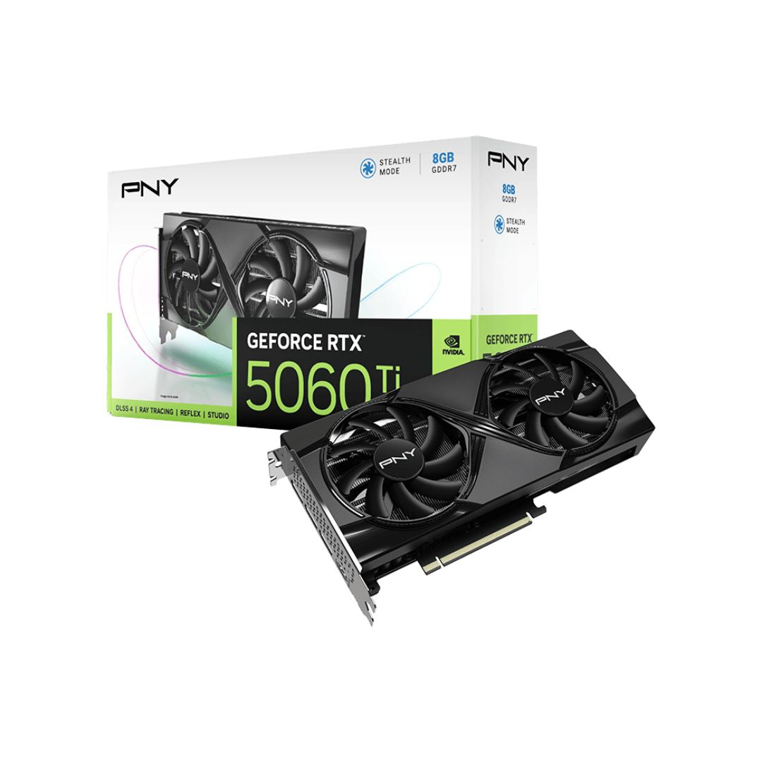 PNY GeForce RTX™ 5060 Ti بطاقة رسومات - 8GB، مروحتان للتبريد