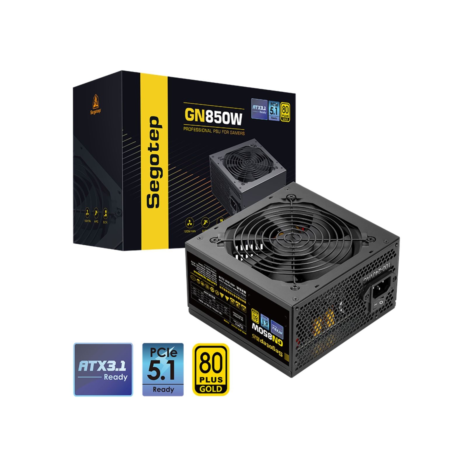 Segotep GN850W 850W Gold 80+ Non Modular, PCIe 5.1 & ATX 3.1