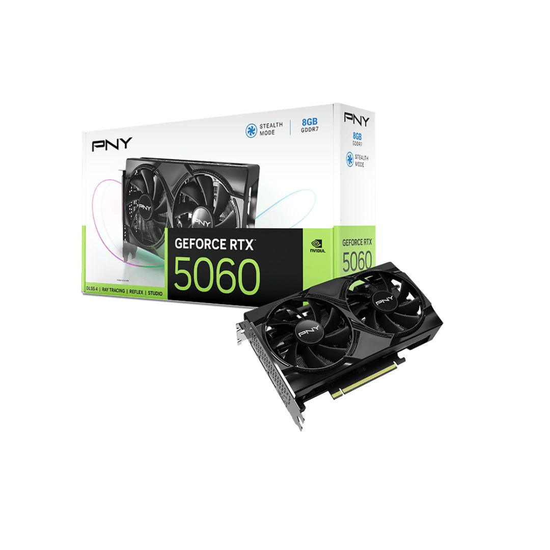 PNY GeForce RTX™ 5060 بطاقة رسومات - 8GB، مروحتان للتبريد