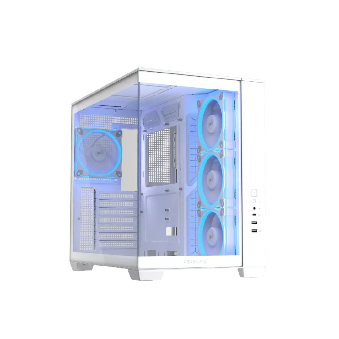 حافظة ASUS A32 PLUS، 4 مراوح ARGB - أبيض