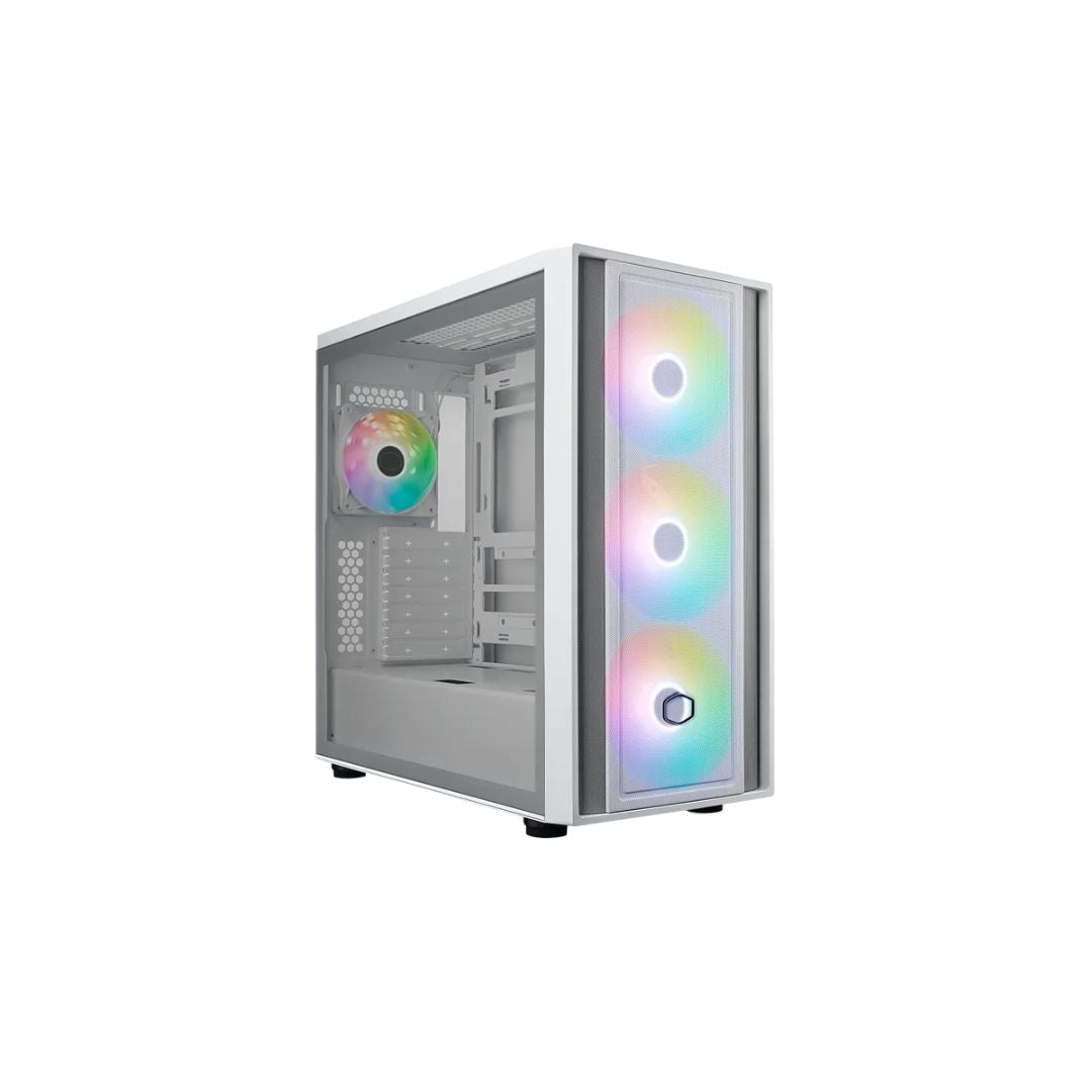 وحدة تبريد Cooler Master MasterBox 600 Mid Tower 4 Fan - أبيض