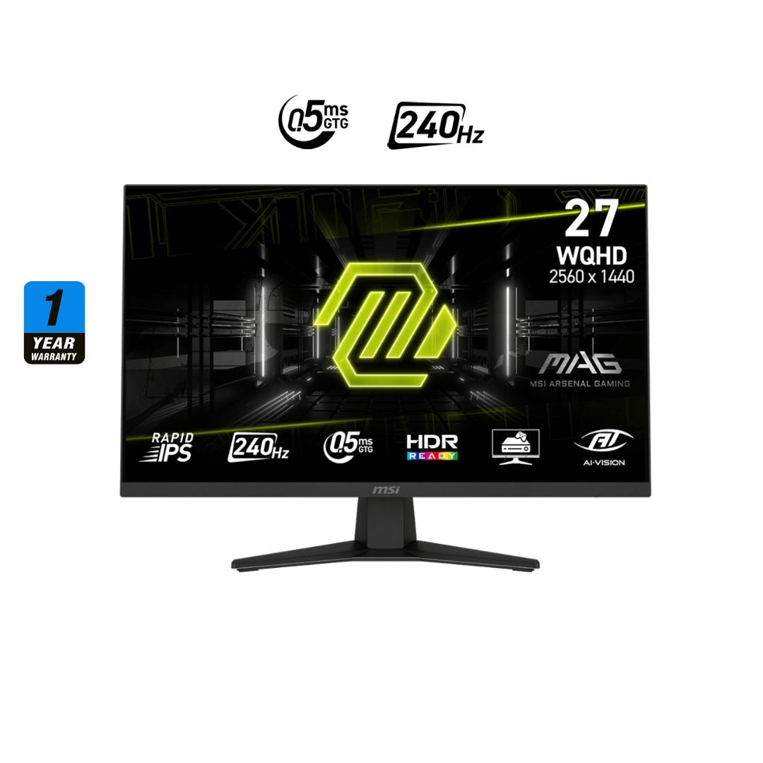 شاشة الألعاب MSI MAG 274QF X24, 27 بوصة، 2K، 240Hz، 0.5ms، Rapid IPS، مسطحة