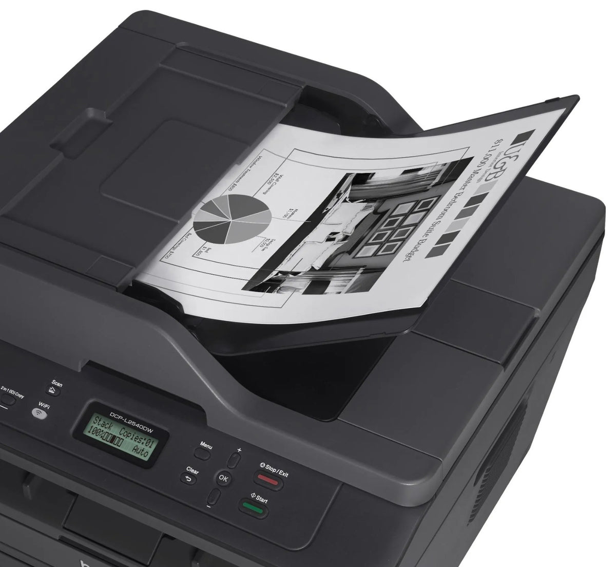 Brother Dcp-l2550dw Wireless, Compact Laser Printer, Multifunction Cop 