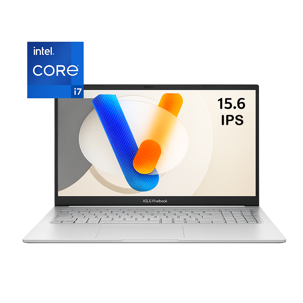 ASUS Vivobook 15 X1504VA-NJ379، Intel Core i7-1355U، ذاكرة وصول عشوائي (RAM) سعة 8 جيجابايت، قرص SSD سعة 512 جيجابايت، شاشة 15.6 بوصة FHD IPS، لون فضي رائع