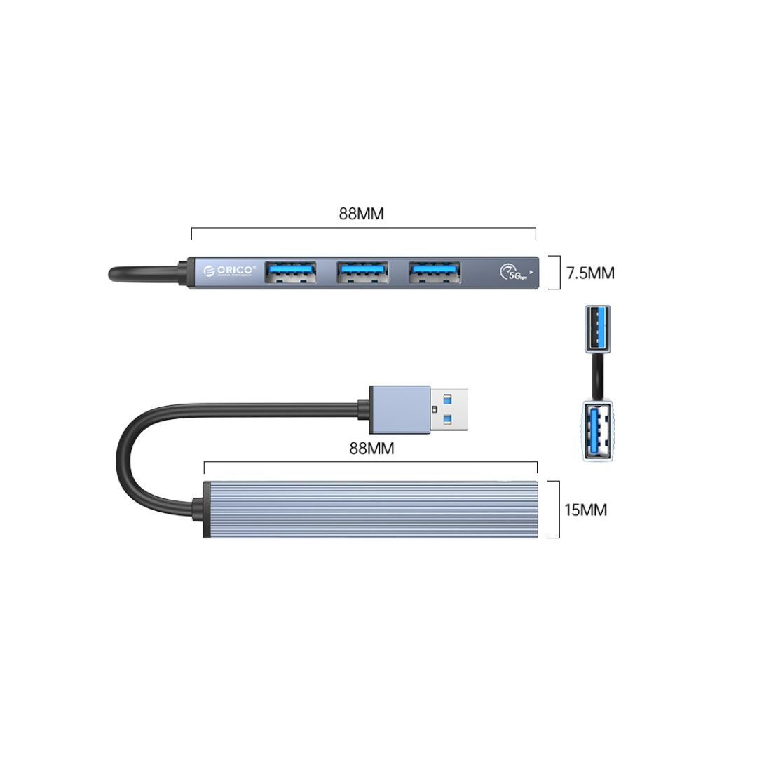 موزع ORICO USB-A إلى USB 3.0 - 3 منافذ - طراز AH-A13