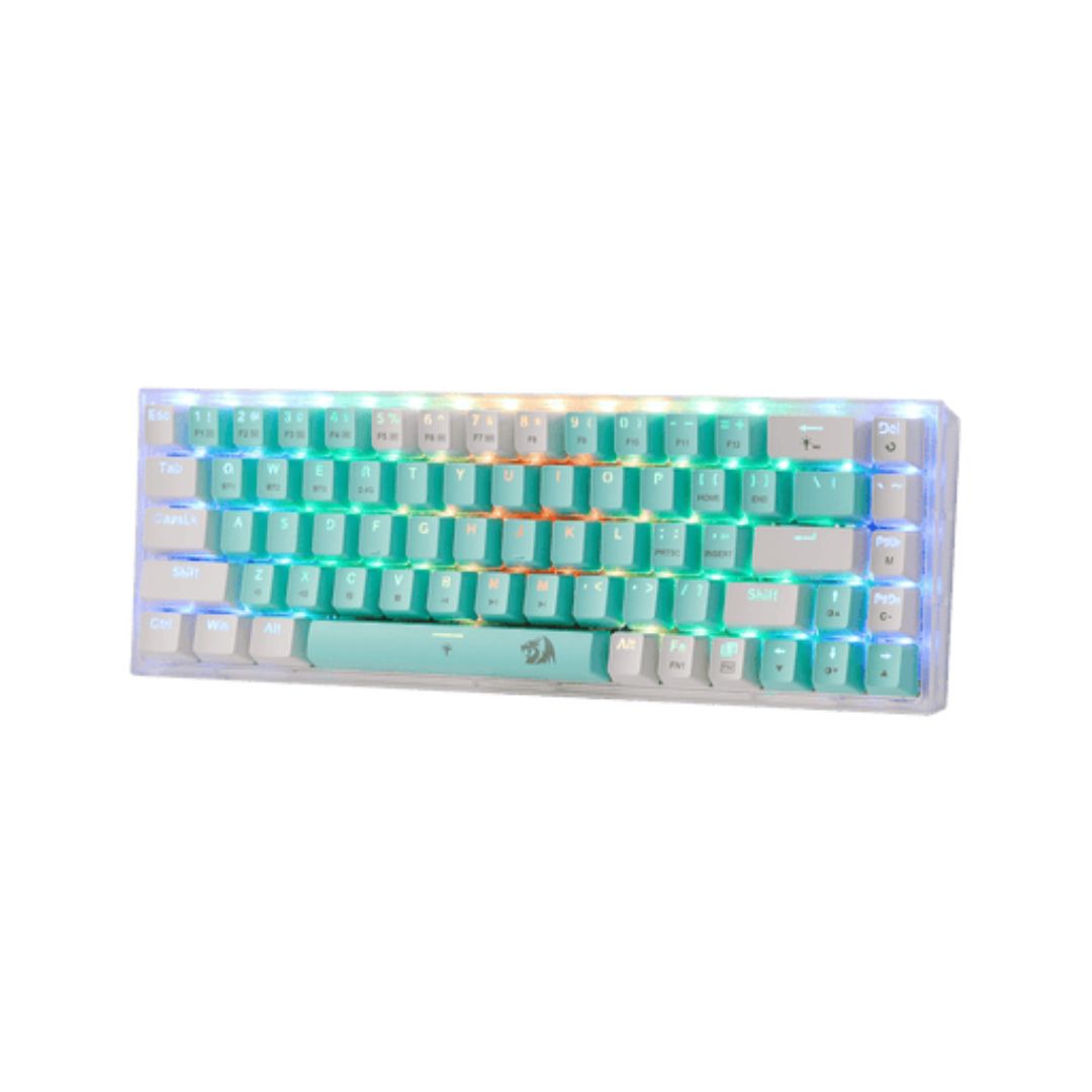 Redragon CASTOR K631GW PRO RGB 65%، سلكي USB-C، بلوتوث، مفتاح أصفر 2.4 جيجاهرتز