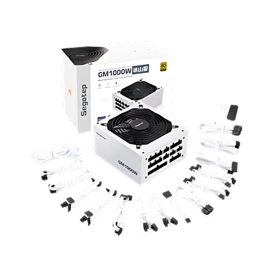 Segotep GM1000W 1000W Gold 80+ Full Modular, PCIe 5.1 & ATX 3.1 - أبيض