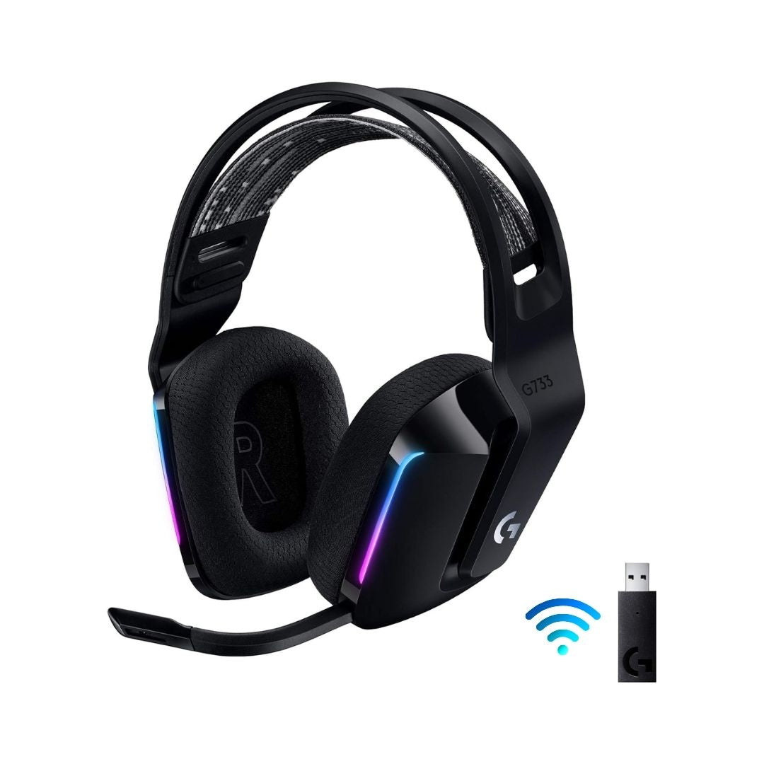 سماعة الألعاب اللاسلكية Logitech G733 Lightspeed - أسود