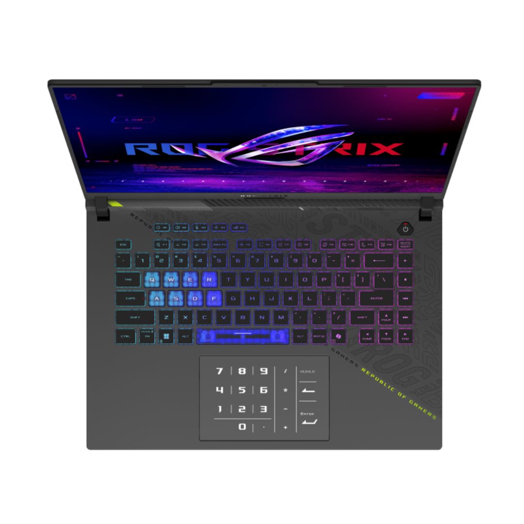 ASUS ROG Strix G16 G614FP-G1S1621W، معالج Ryzen 9-9955HX، ذاكرة وصول عشوائي (RAM) سعة 32 جيجابايت، قرص SSD سعة 1 تيرابايت، بطاقة رسومات NVIDIA RTX 5070 سعة 8 جيجابايت، شاشة 16.0 بوصة بدقة 2.5K WQXGA IPS بمعدل تحديث 240 هرتز، لون رمادي Eclipse