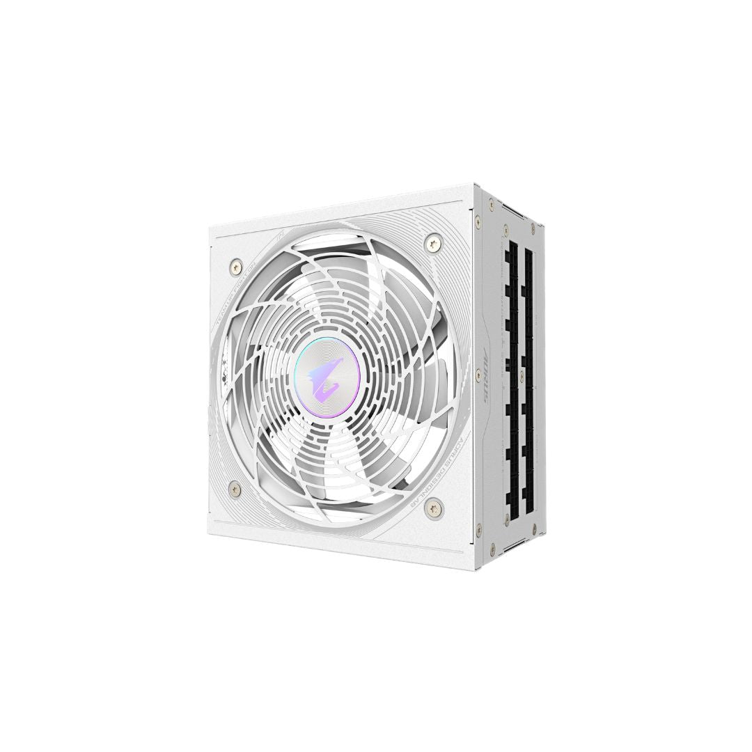 جيجابايت AORUS ELITE GP-AE850PM ICE، وحدة تزويد طاقة كاملة التوصيل، 850 واط، بكفاءة 80+ بلاتينيوم، PCIe 5.1 – ابيض