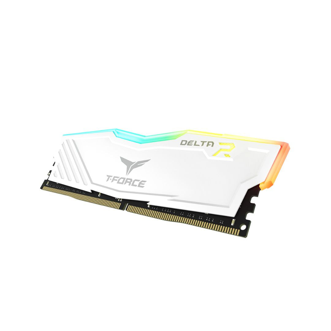 ذاكرة وصول عشوائي TEAMGROUP T-Force Delta RGB DDR4 سعة 16 جيجابايت (2 × 8 جيجابايت) 3600 ميجاهرتز CL18 - أبيض