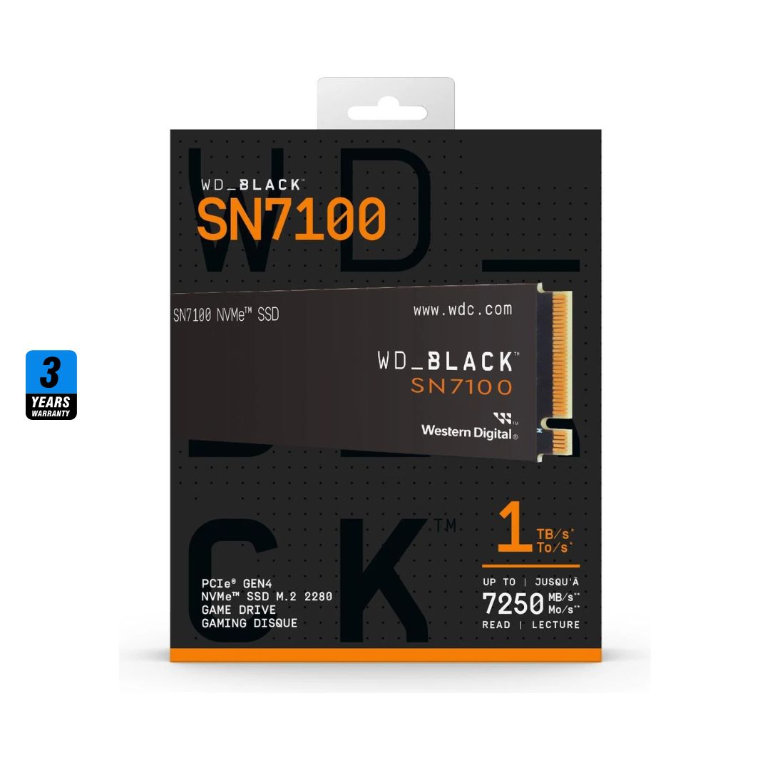 WD BLACK SN7100 سعة 1 تيرابايت، 7250 ميجابايت/ثانية M.2 NVME، PCIe 4.0