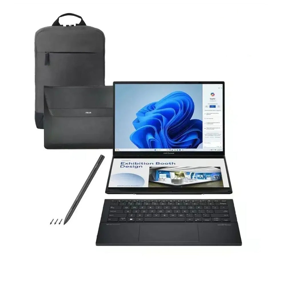 ASUS Zenbook DUO UX8406CA-PZ005W, Intel Core Ultra 9-285H, RAM 32GB, 2TB SSD, Intel Arc Graphics, 14 Inch 3K OLED 120Hz, Inkwell Gray