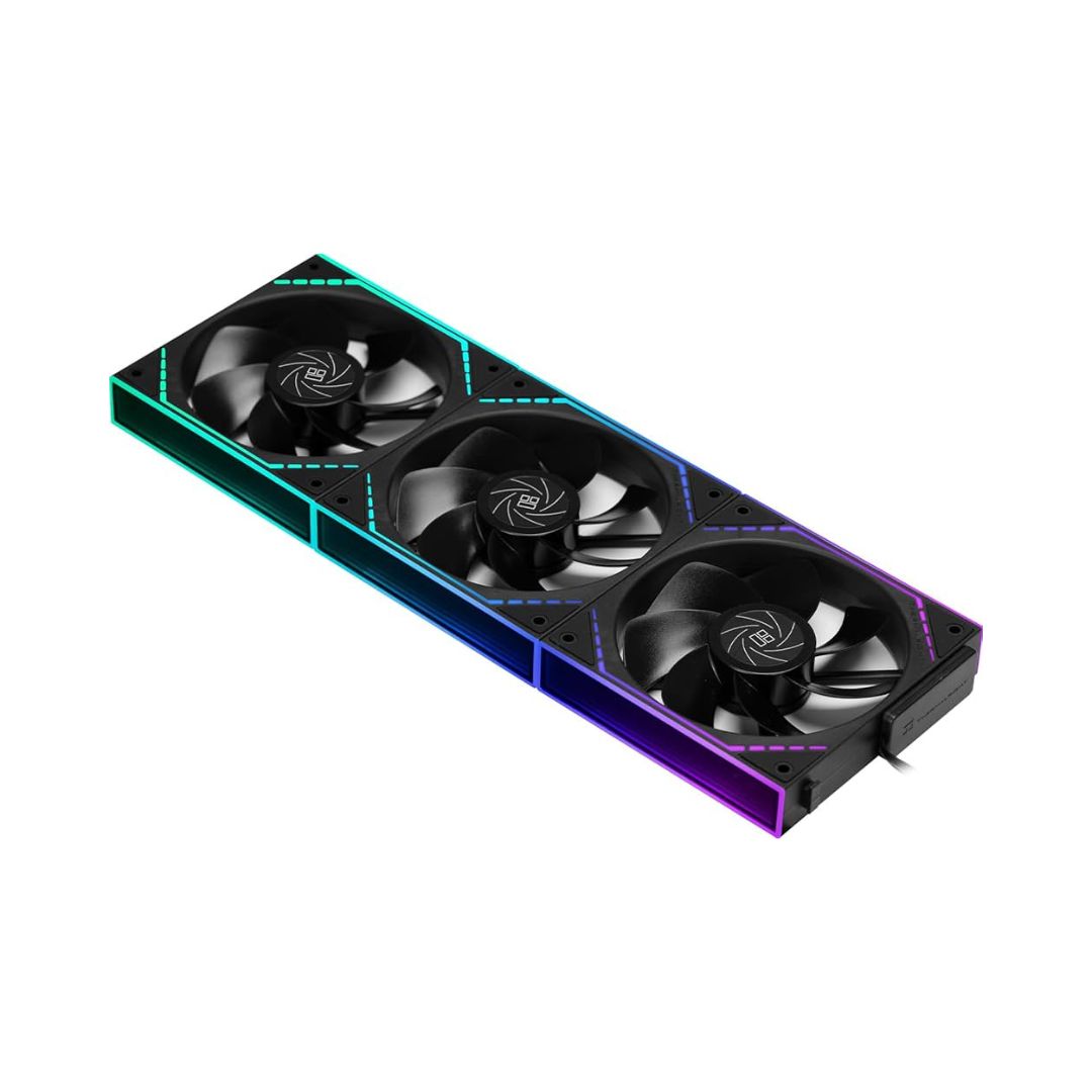 Thermalright TL-M12Q X3 Fan Kit – 3 مراوح تبريد بقياس 120 ملم، إضاءة ARGB، اللون الأسود