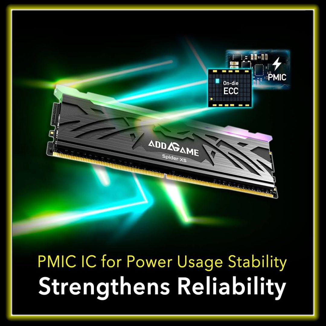 Addlink Spider 5X DDR5 RAM 32GB (2x16GB) Black RGB 6400 MHz CL38