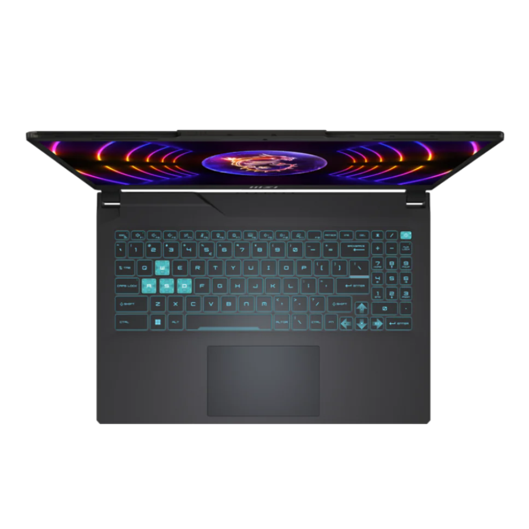 MSI Cyborg 15 A13VE-1290XAE، Intel Core i7-13620H، ذاكرة وصول عشوائي (RAM) سعة 16 جيجابايت، قرص SSD سعة 512 جيجابايت، بطاقة رسومات RTX 4050 سعة 6 جيجابايت، شاشة 15.6 بوصة FHD IPS بتردد 144 هرتز، لون أسود شفاف