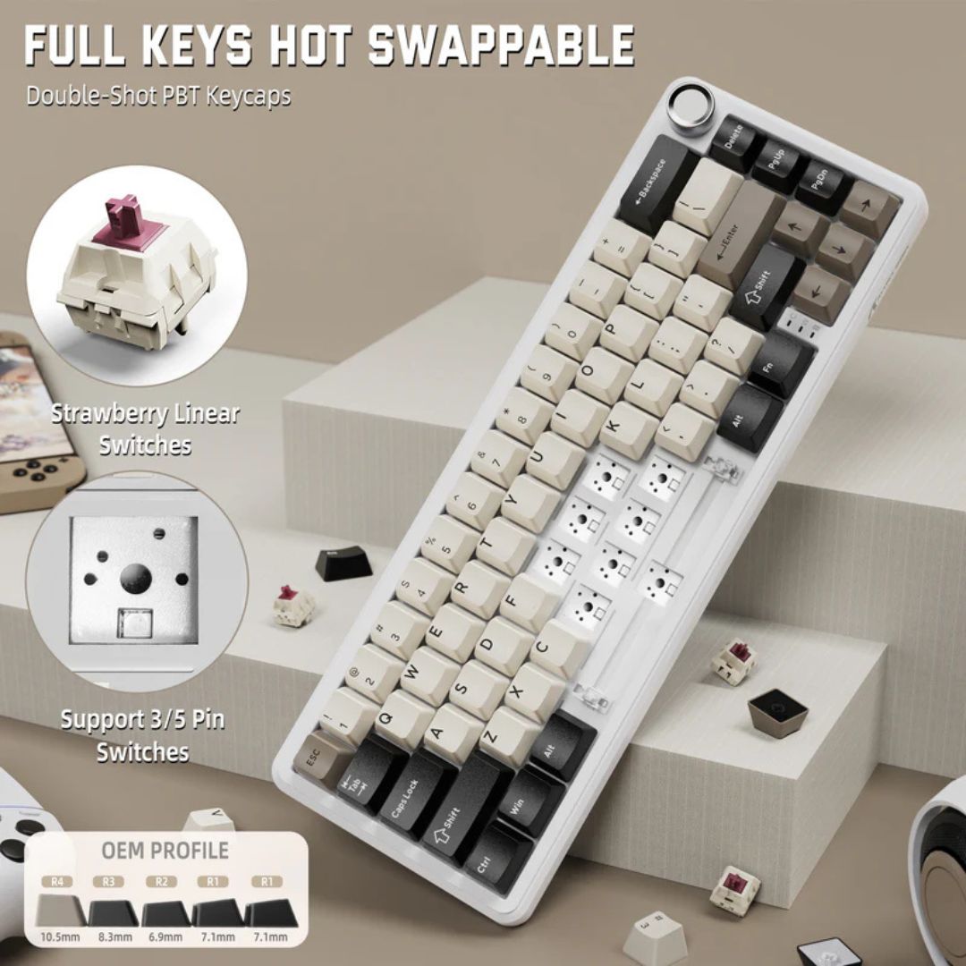 ATTACK SHARK X66 Wireless Mechanical Keyboard - Cheese White