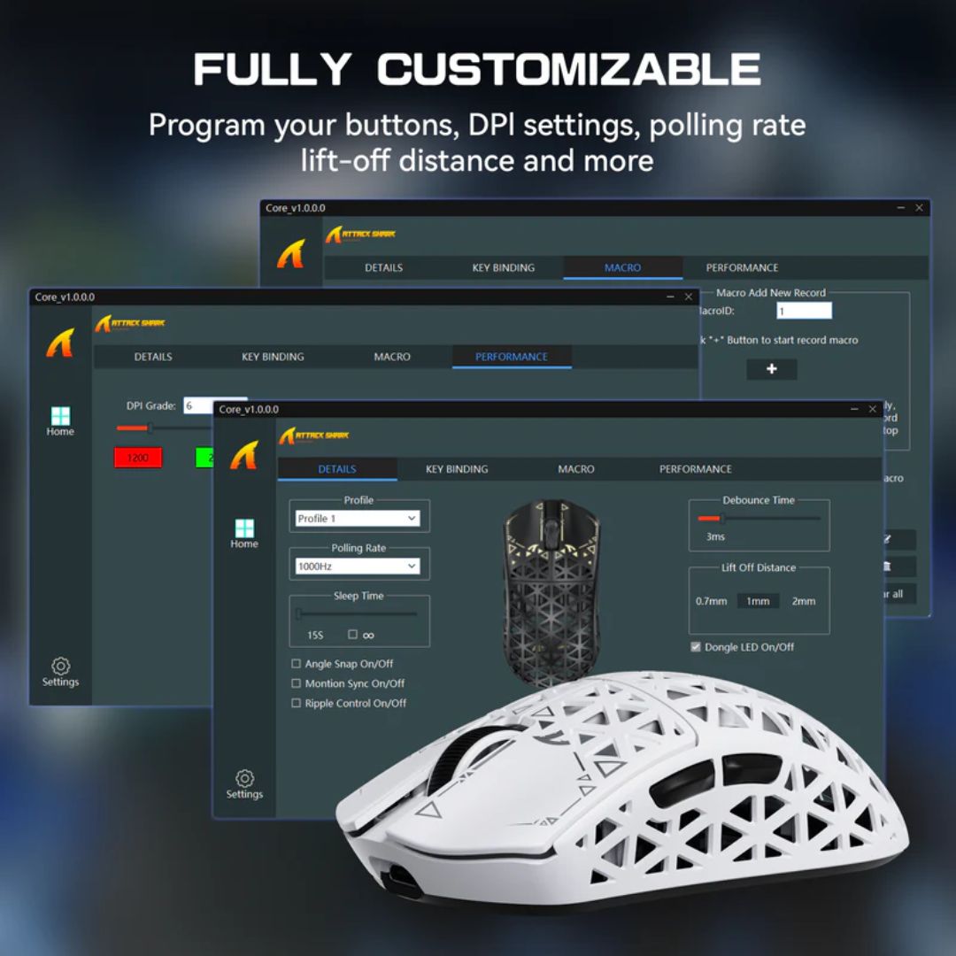 ATTACK SHARK R5 Ultra Carbon Fiber Wireless 8K Gaming Mouse - White