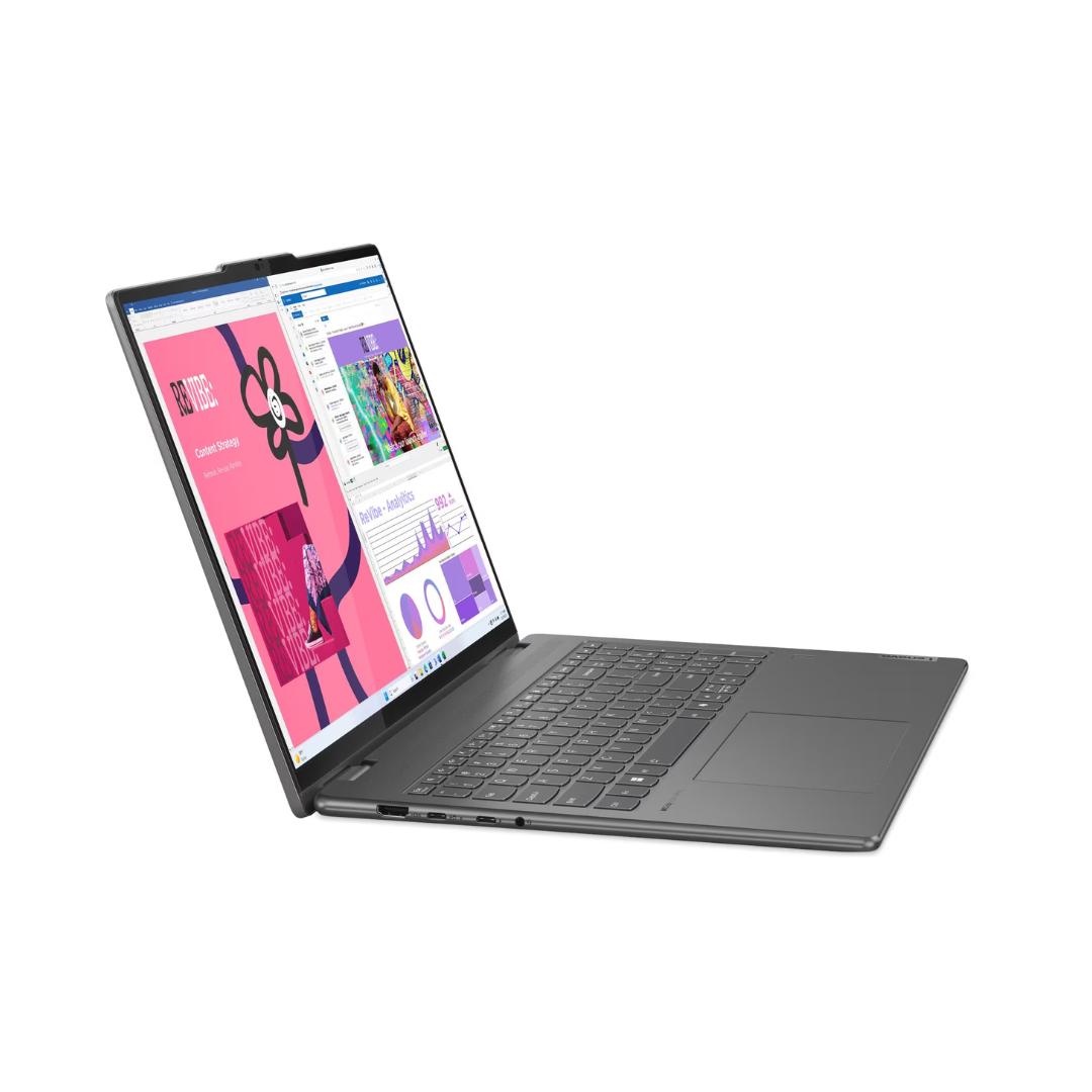 لينوفو يوجا 7 2 في 1 16IML9 - (02US)، معالج Intel® Core Ultra 7-155U، ذاكرة وصول عشوائي 16 جيجابايت، قرص SSD 1 تيرابايت، معالج رسومات Intel®، شاشة 16 بوصة WUXGA IPS 60Hz X360 تعمل باللمس، لون رمادي عاصف