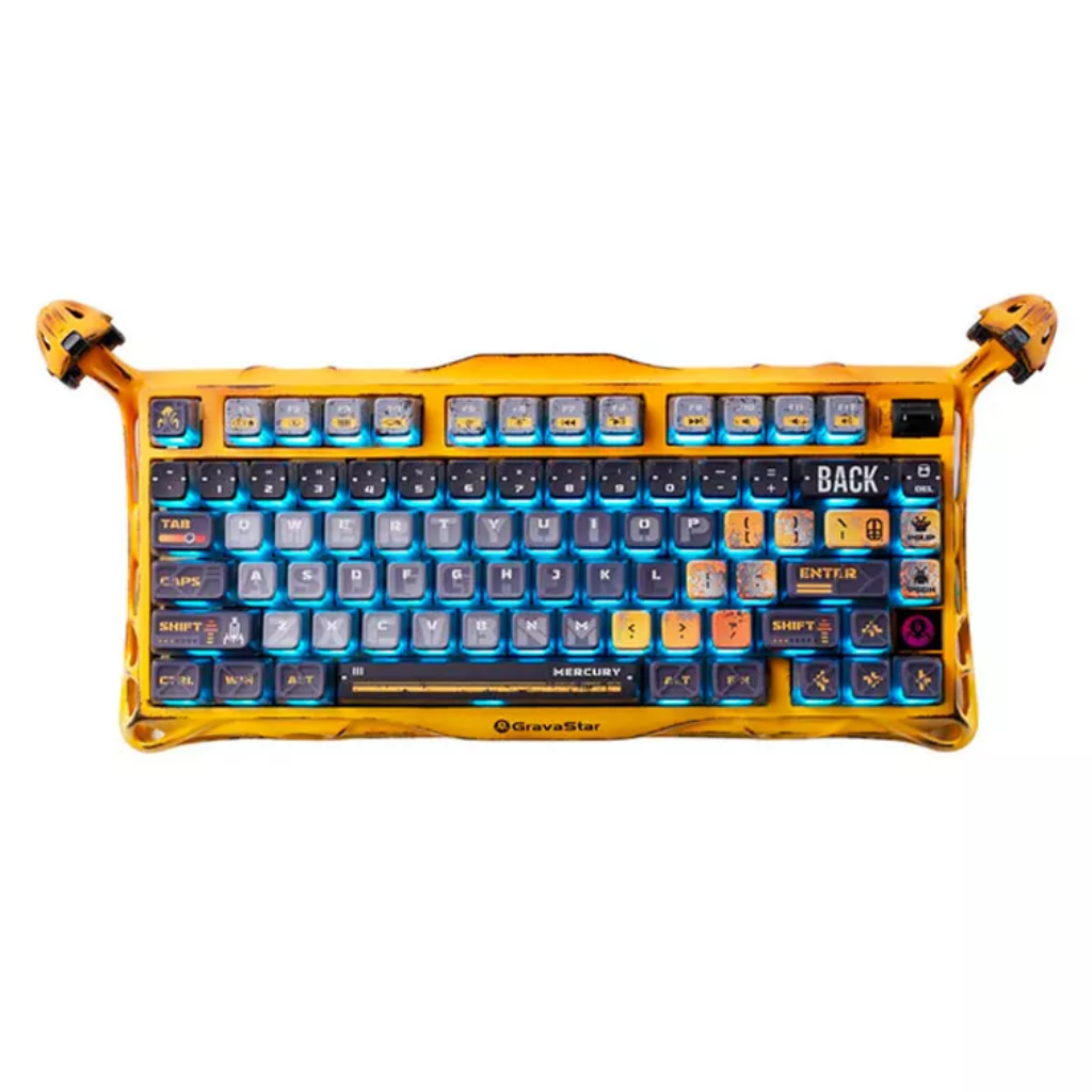 GravaStar Mercury K1 Pro Special Edition Gaming Keyboard - Battle-Worn Yellow