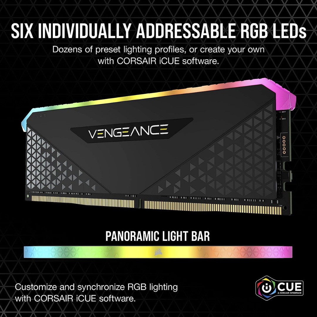 CORSAIR VENGEANCE RGB RS DDR4 – للحاسبات (2x16GB) 3200MHz 32GB C16 العالمية