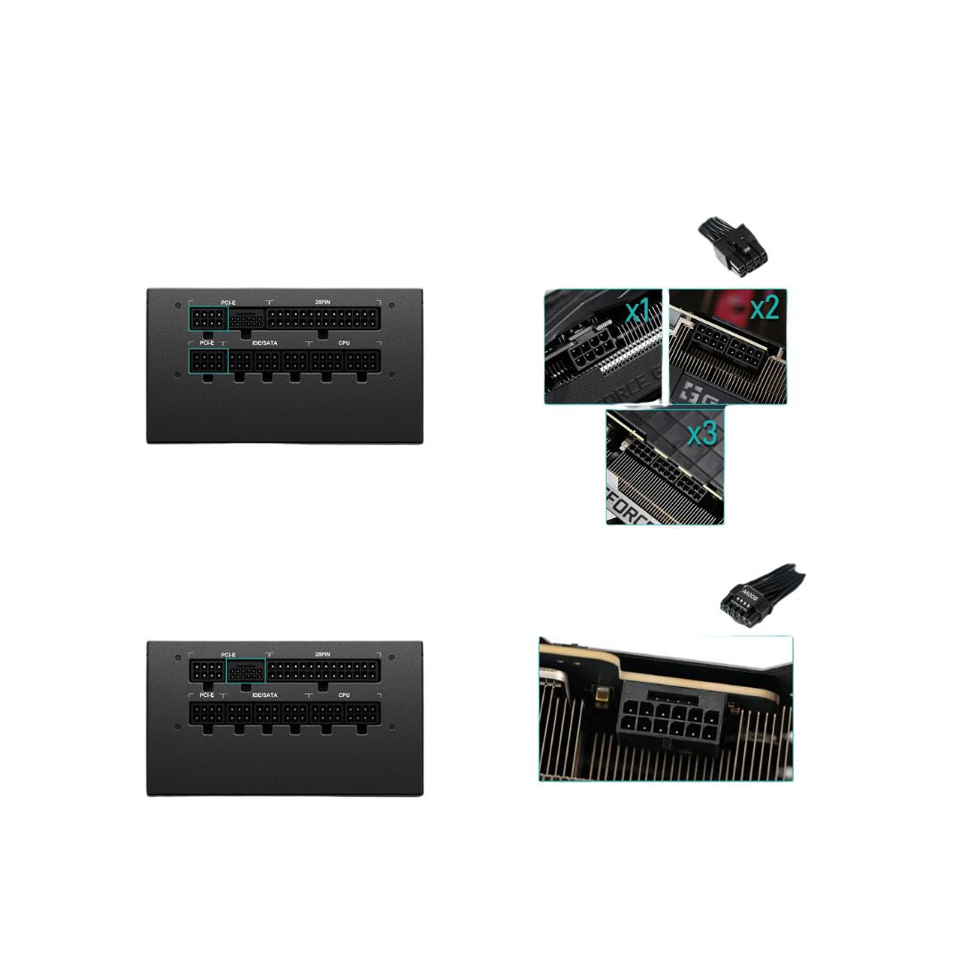 Segotep GM850W 850W Gold 80+ Full Modular, PCIe 5.1 & ATX 3.1 - أسود