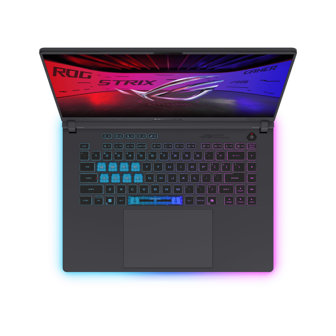 ASUS ROG Strix G16 G615JMR-RV148، Intel Core i7-14650HX، ذاكرة وصول عشوائي (RAM) سعة 16 جيجابايت، قرص SSD سعة 1 تيرابايت، بطاقة رسومات NVIDIA GeForce RTX 5060 سعة 8 جيجابايت، شاشة 16.0 بوصة WUXGA IPS بتردد 165 هرتز، لون رمادي Eclipse