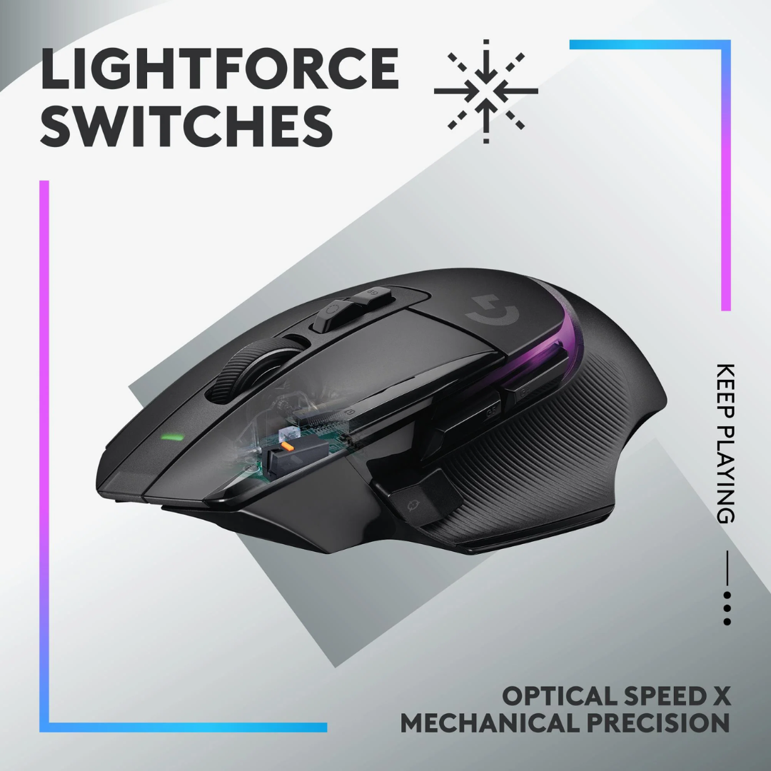ماوس لوجيتك G502 X PLUS Lightspeed اللاسلكي البصري باللون الأسود