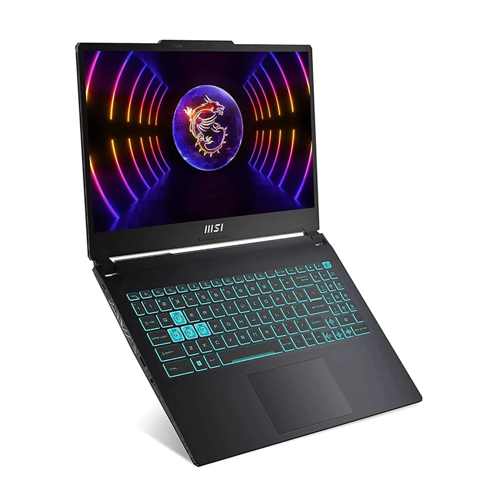 MSI Cyborg 15 A13VE-1290XAE، Intel Core i7-13620H، ذاكرة وصول عشوائي (RAM) سعة 16 جيجابايت، قرص SSD سعة 512 جيجابايت، بطاقة رسومات RTX 4050 سعة 6 جيجابايت، شاشة 15.6 بوصة FHD IPS بتردد 144 هرتز، لون أسود شفاف