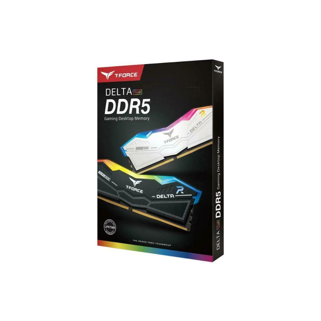 TEAMGROUP T-Force Delta RGB DDR5 Ram 32GB (2x16GB) 5600MHz CL36 - White