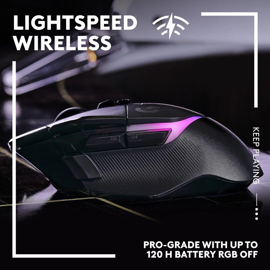 ماوس لوجيتك G502 X PLUS Lightspeed اللاسلكي البصري باللون الأسود