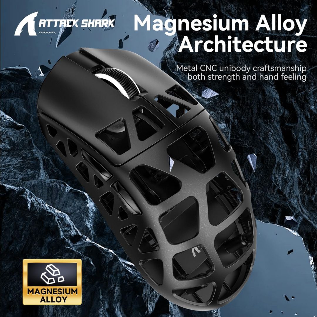 ATTACK SHARK R3 Magnesium Alloy Wireless  Gaming Mouse 8K - Black