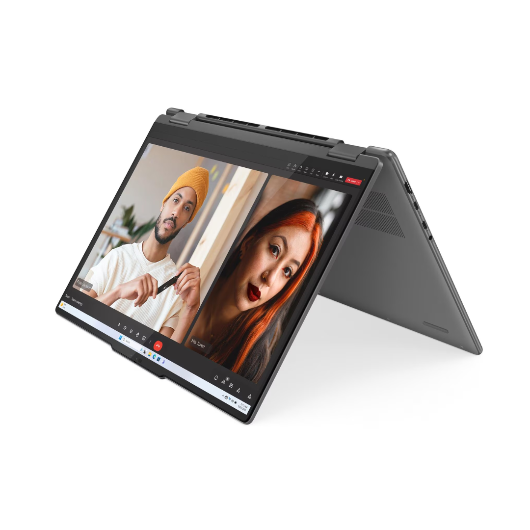 لينوفو يوجا 7 2 في 1 16IML9 - (02US)، معالج Intel® Core Ultra 7-155U، ذاكرة وصول عشوائي 16 جيجابايت، قرص SSD 1 تيرابايت، معالج رسومات Intel®، شاشة 16 بوصة WUXGA IPS 60Hz X360 تعمل باللمس، لون رمادي عاصف