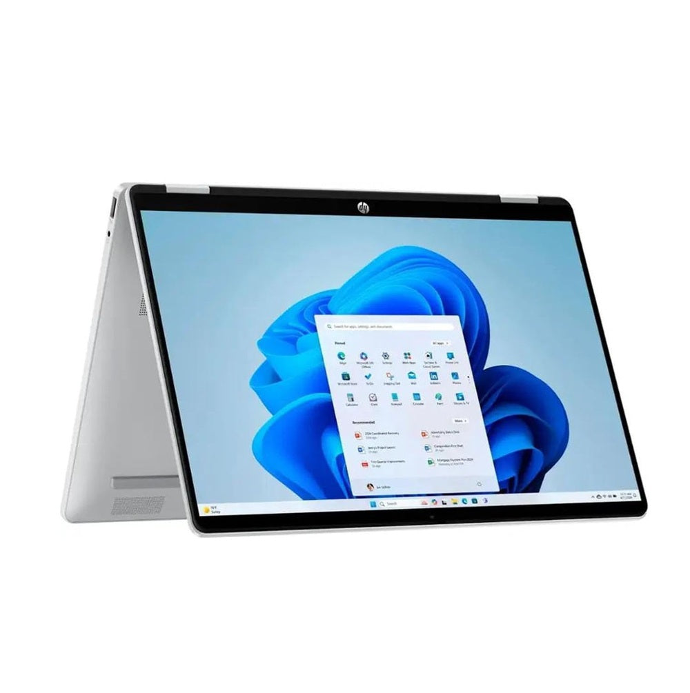 HP OmniBook 5 Flip 14-FP0023DX، Intel Core 7-150U، ذاكرة وصول عشوائي (RAM) سعة 16 جيجابايت، قرص SSD سعة 512 جيجابايت، معالج رسومات Intel®، شاشة 14.0 بوصة WUXGA FHD+ IPS تعمل باللمس، لون فضي جليدي