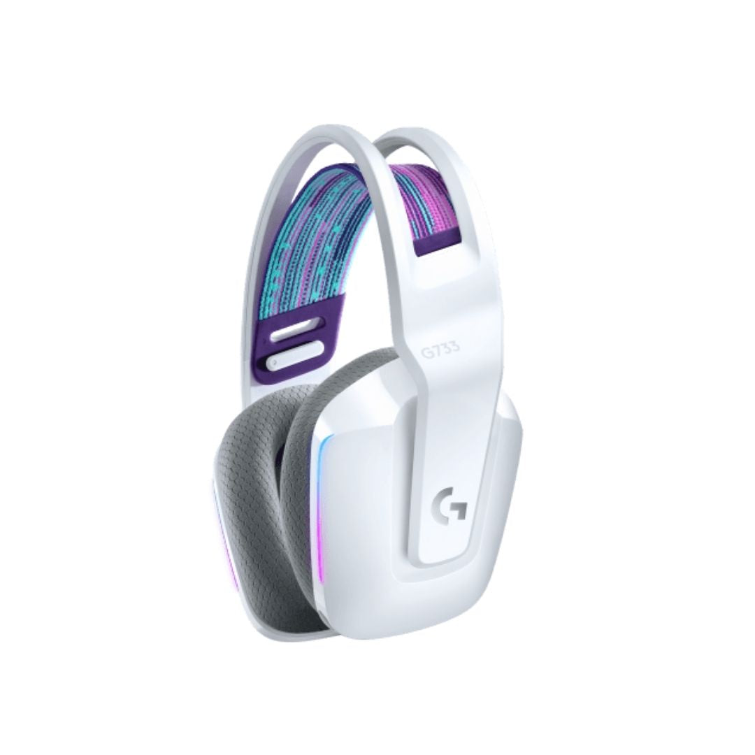 سماعة الألعاب اللاسلكية Logitech G733 Lightspeed - بيضاء