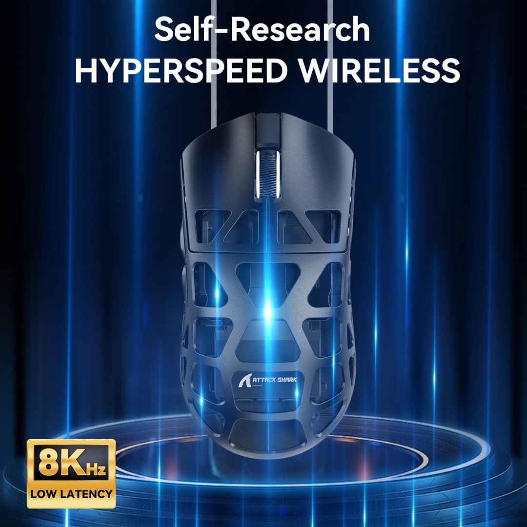 ATTACK SHARK R3 Magnesium Alloy Wireless  Gaming Mouse 8K - Black