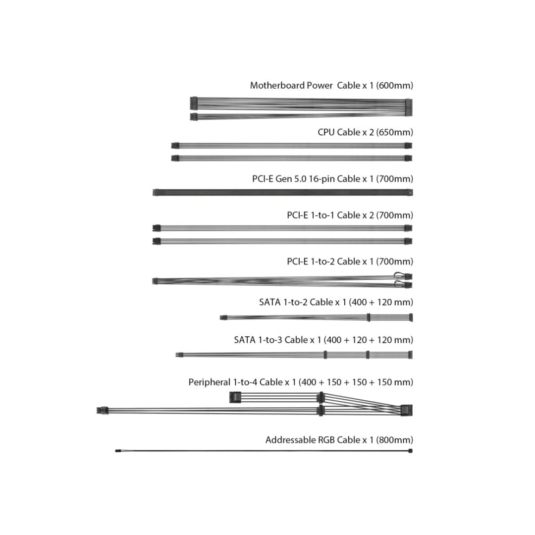 ASUS ROG STRIX 1000W Aura Edition 80+ Gold، وحدات كاملة، PCIe 5.0
