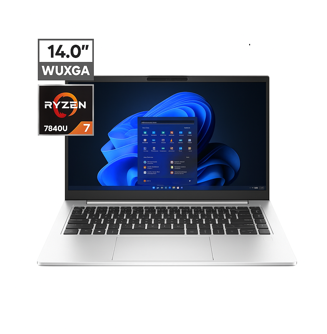 HP EliteBook 845 G10، AMD Ryzen 7-7840U، ذاكرة وصول عشوائي (RAM) سعة 16 جيجابايت (مُحسّنة)، قرص SSD سعة 512 جيجابايت، بطاقة رسومات AMD Radeon 780M، شاشة 14.0 بوصة WUXGA IPS، فضي