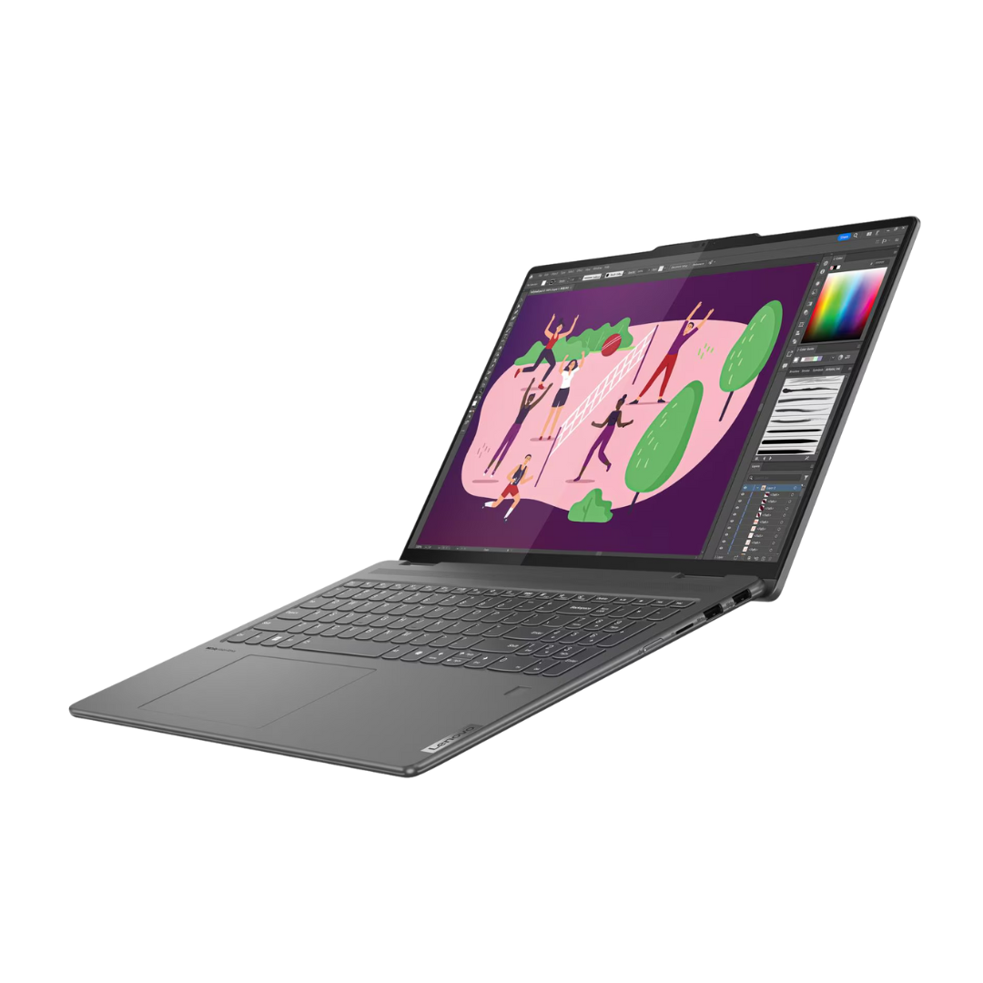 لينوفو يوجا 7 2 في 1 16IML9 - (02US)، معالج Intel® Core Ultra 7-155U، ذاكرة وصول عشوائي 16 جيجابايت، قرص SSD 1 تيرابايت، معالج رسومات Intel®، شاشة 16 بوصة WUXGA IPS 60Hz X360 تعمل باللمس، لون رمادي عاصف