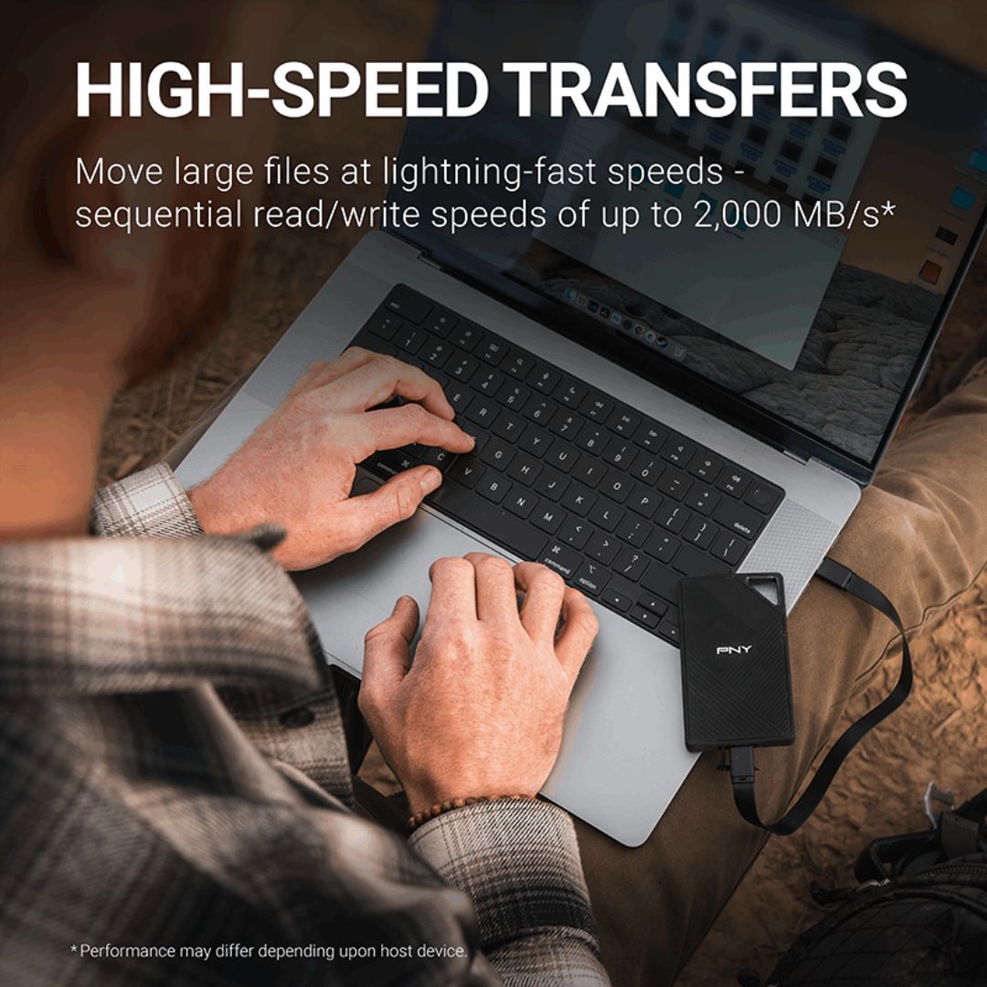 قرص SSD خارجي محمول من نوع PNY RP60 بسعة 2 تيرابايت من النوع C